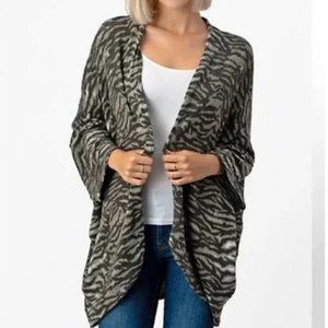 Crepas Lightweight Tiger Print Cardigan